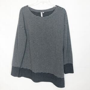 Cable & Gauge Striped Asymmetrical Sweater Size Large